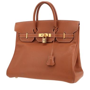Hermès  Haut à Courroies handbag  in gold Courchevel leather