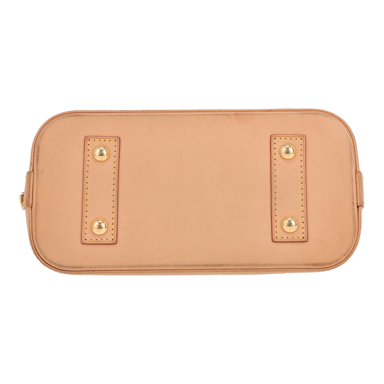 Louis Vuitton  Alma BB shoulder bag  in brown monogram canvas  and natural leather - Detail D1