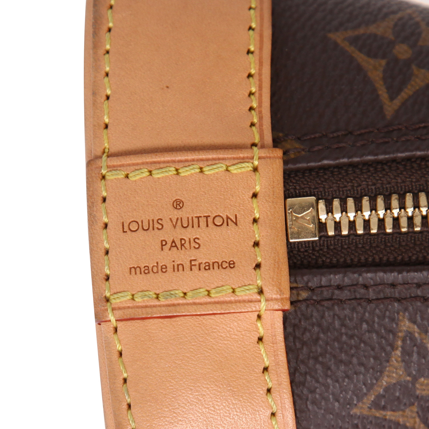 Sac bandoulière Louis Vuitton  Alma BB en toile monogram marron et cuir naturel - Detail D2