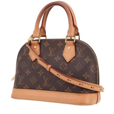 Louis Vuitton  Alma BB shoulder bag  in brown monogram canvas  and natural leather