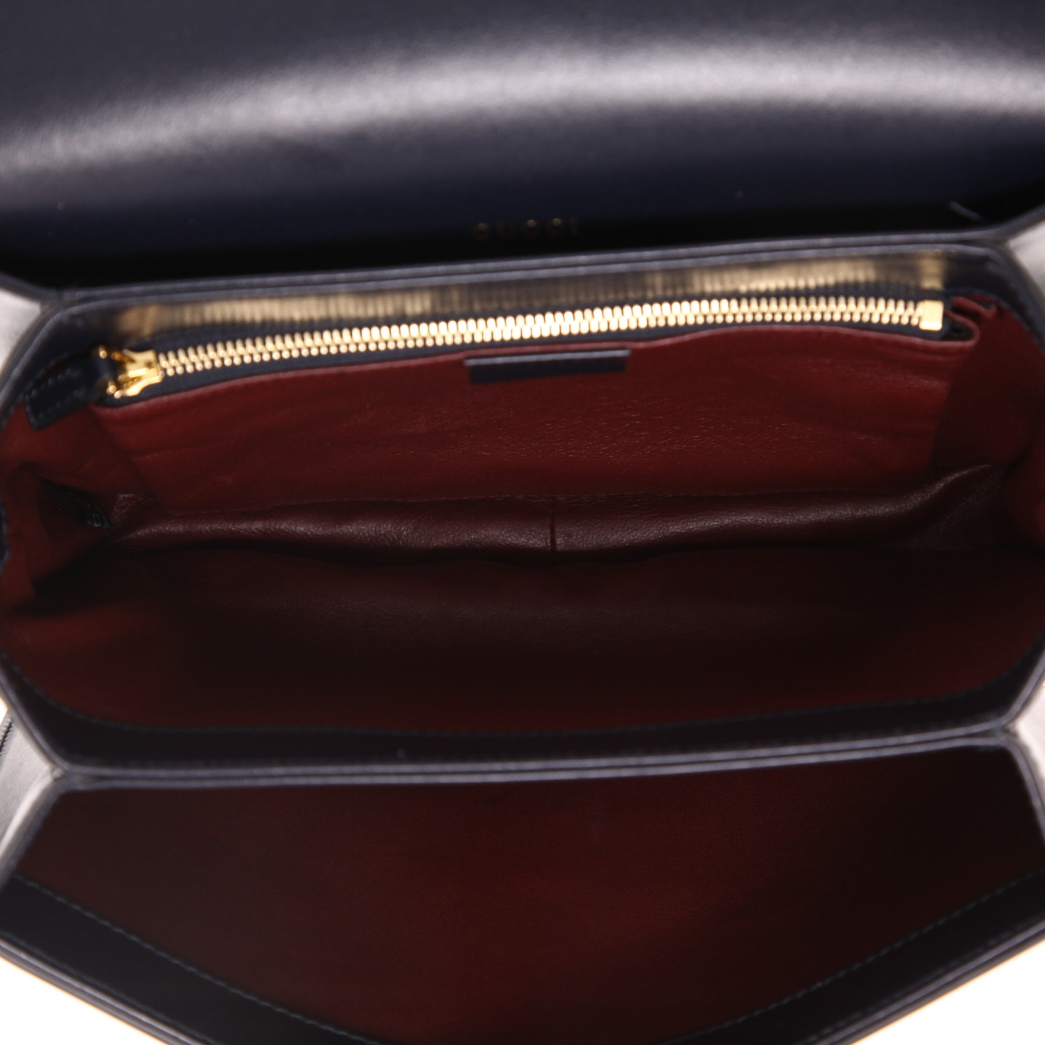 Gucci 1955 Horsebit shoulder bag in beige canvas and Bleu Marine leather - Detail D3