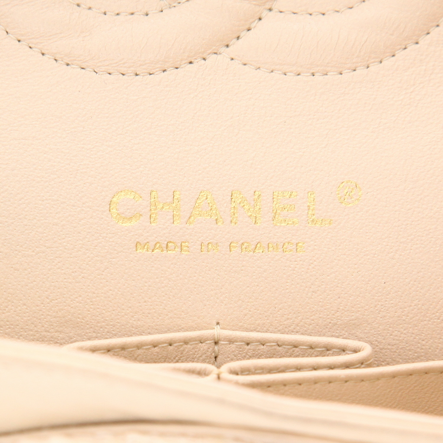 Borsa Chanel  Timeless Classic in tweed beige e pelle beige - Detail D2