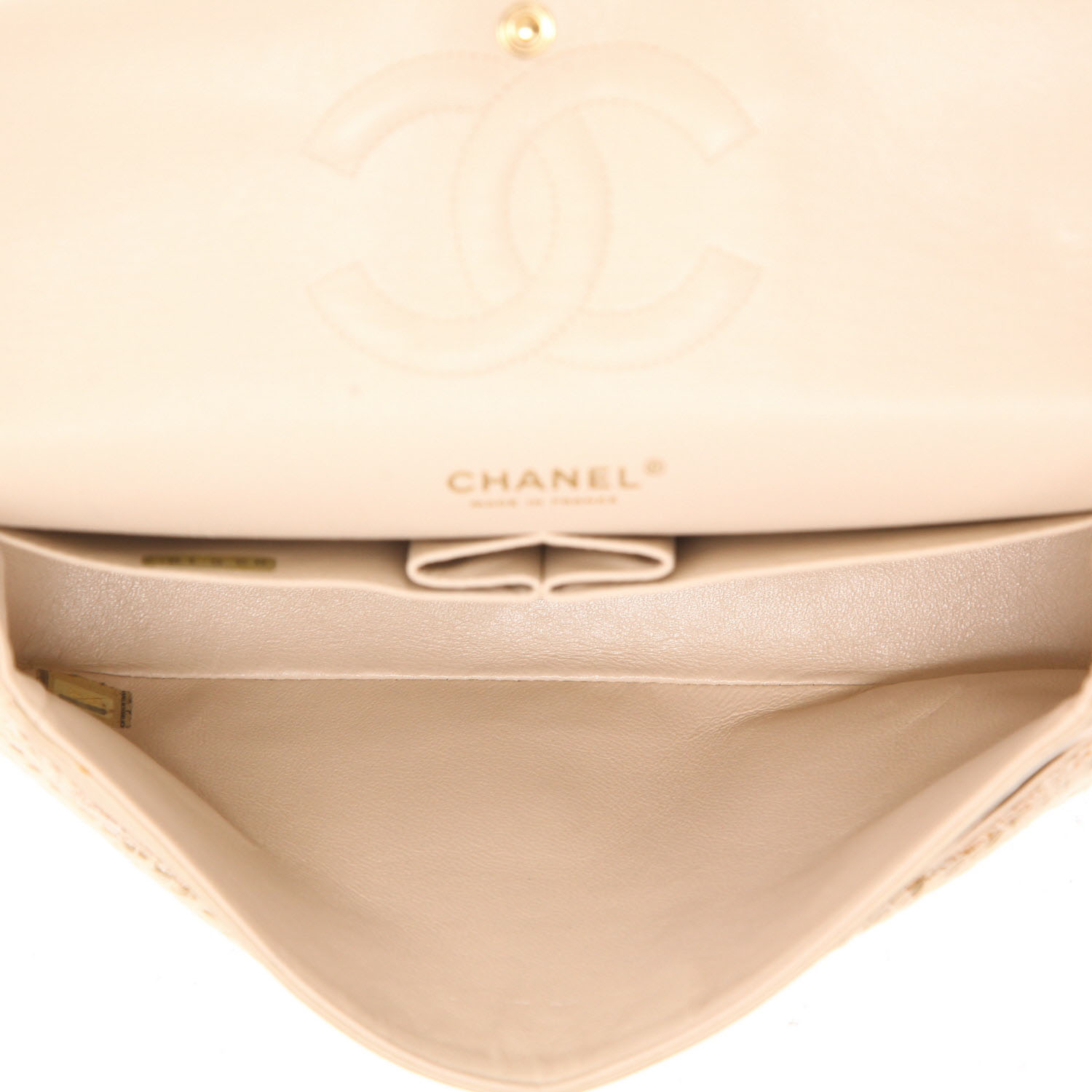 Bolso de mano Chanel  Timeless Classic en tweed beige y cuero beige - Detail D3
