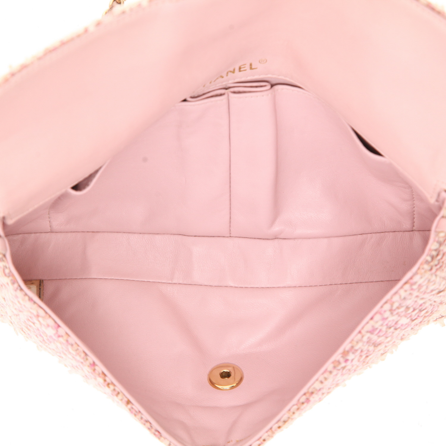 Sac à main Chanel  Choco bar en tweed rose - Detail D3