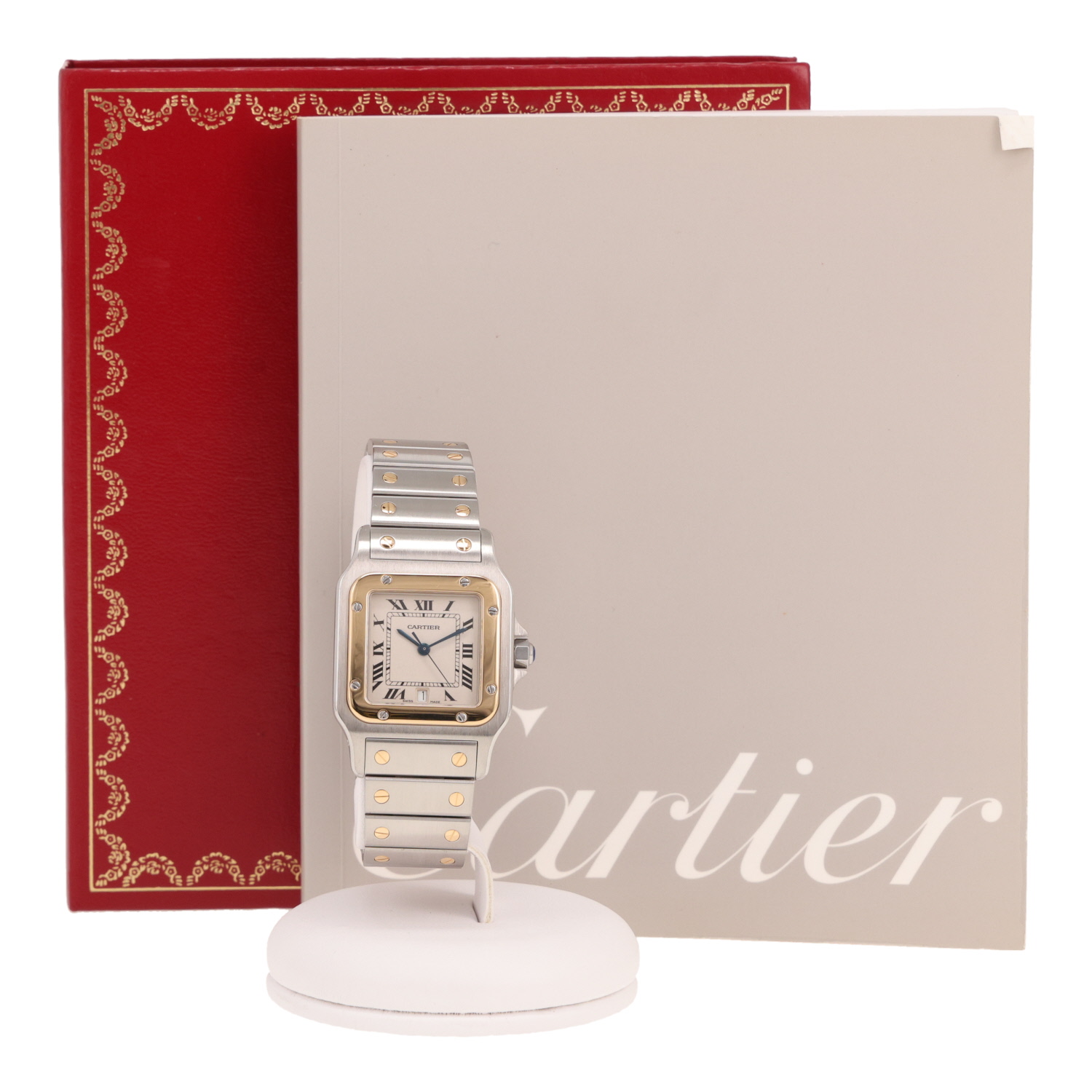 Montre Cartier Santos en or et acier Ref: Cartier - 1566  Vers 2000