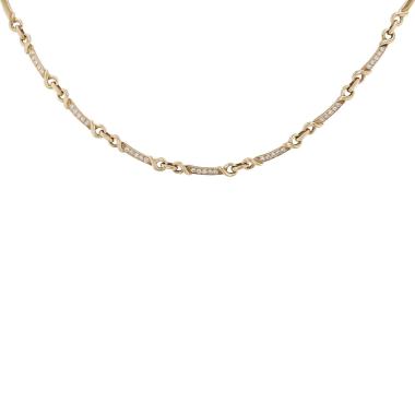 Collier années 1980 Vintage  en or jaune et diamants