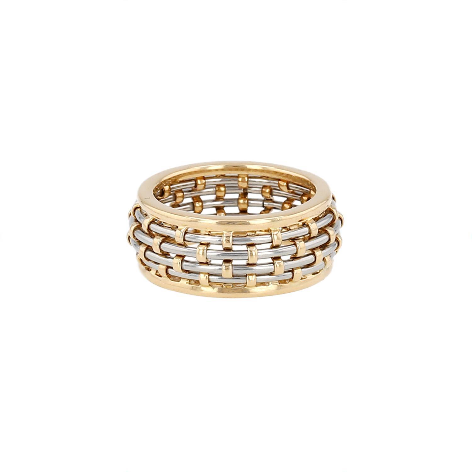 Bague Cartier années 90 or jaune et acier occasion