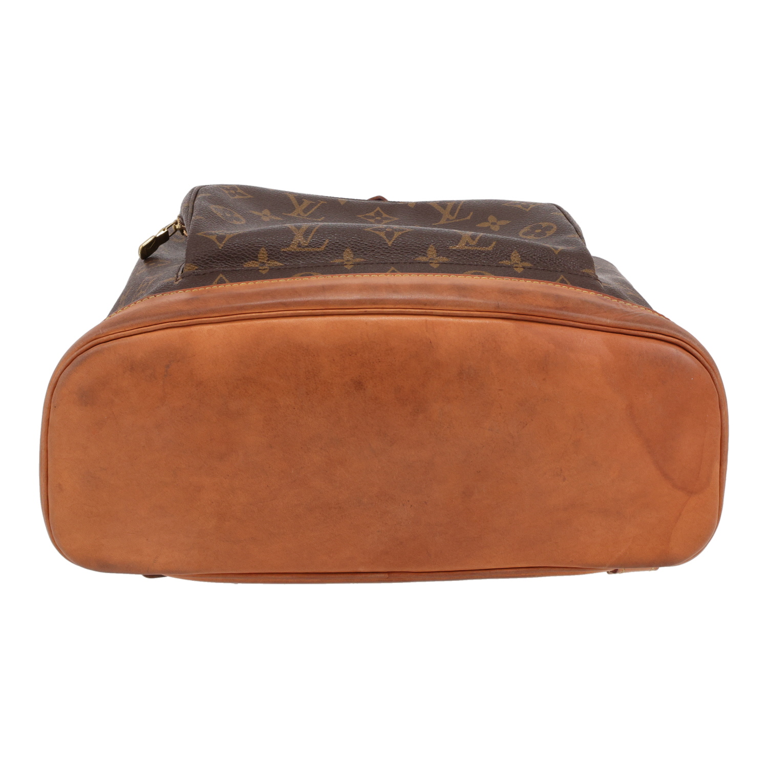 Louis Vuitton  Montsouris backpack  in brown monogram canvas  and natural leather - Detail D1