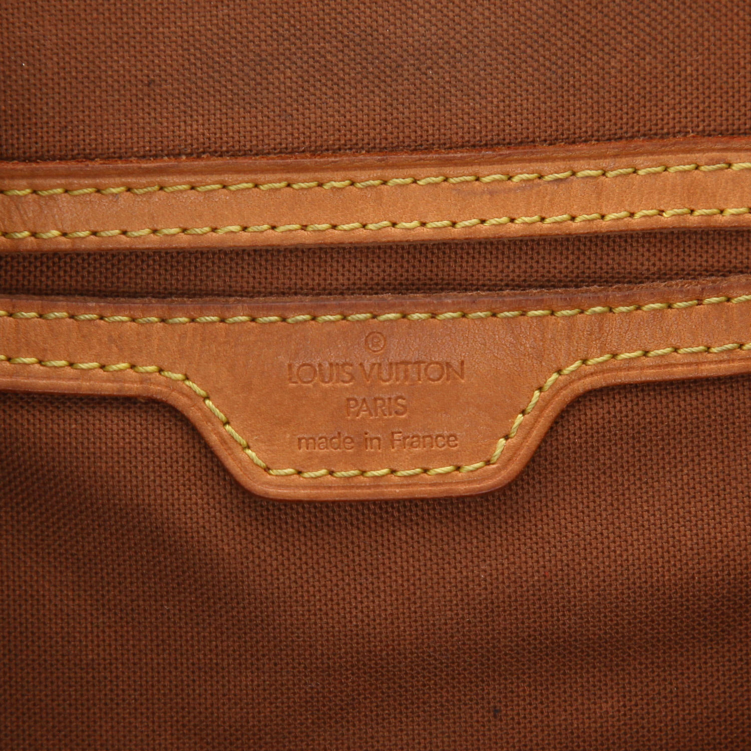 Mochila Louis Vuitton  Montsouris en lona Monogram marrón y cuero natural - Detail D2