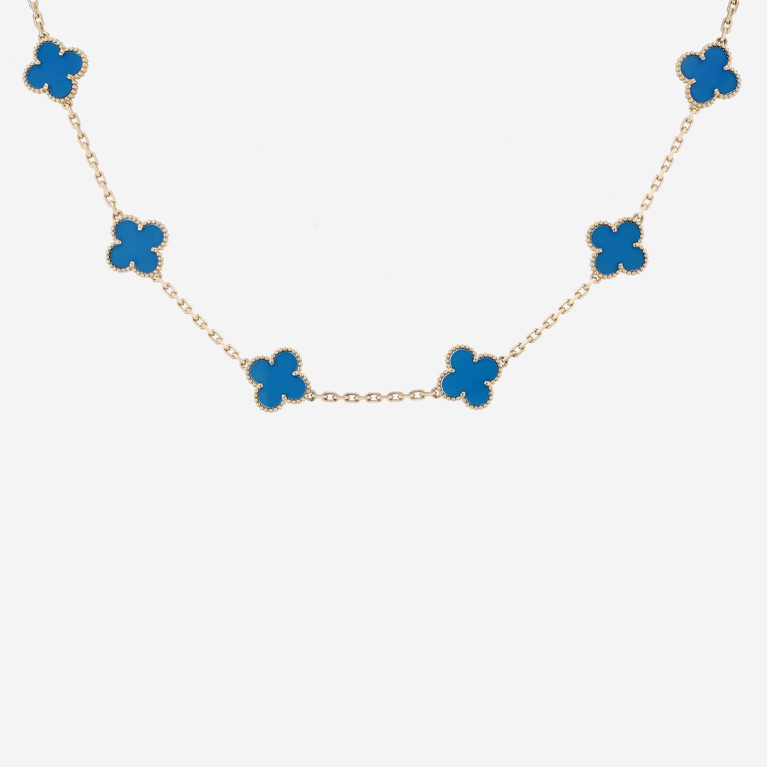 Collar Van Cleef & Arpels Vintage Alhambra de oro amarillo y ágata azul