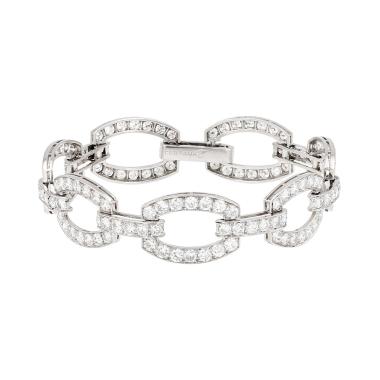 Vintage 1930's bracelet with maker's mark Fontana in platinium and diamonds