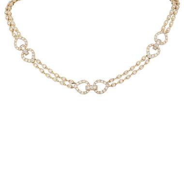 Collier années 70 Cartier en or jaune et diamants