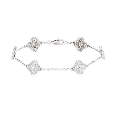Bracciale Van Cleef & Arpels Sweet Alhambra in oro bianco e diamanti