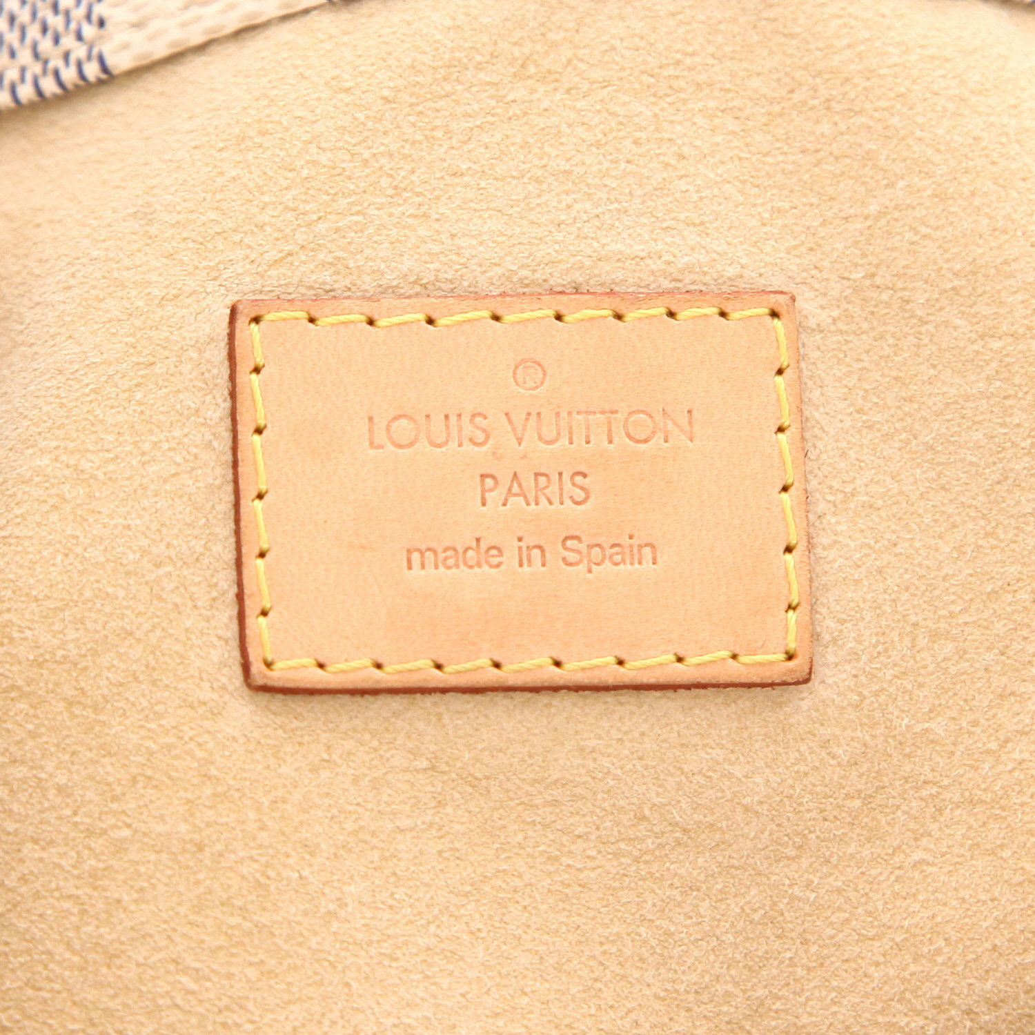 Louis Vuitton  Artsy handbag  in azur damier canvas  and natural leather - Detail D2