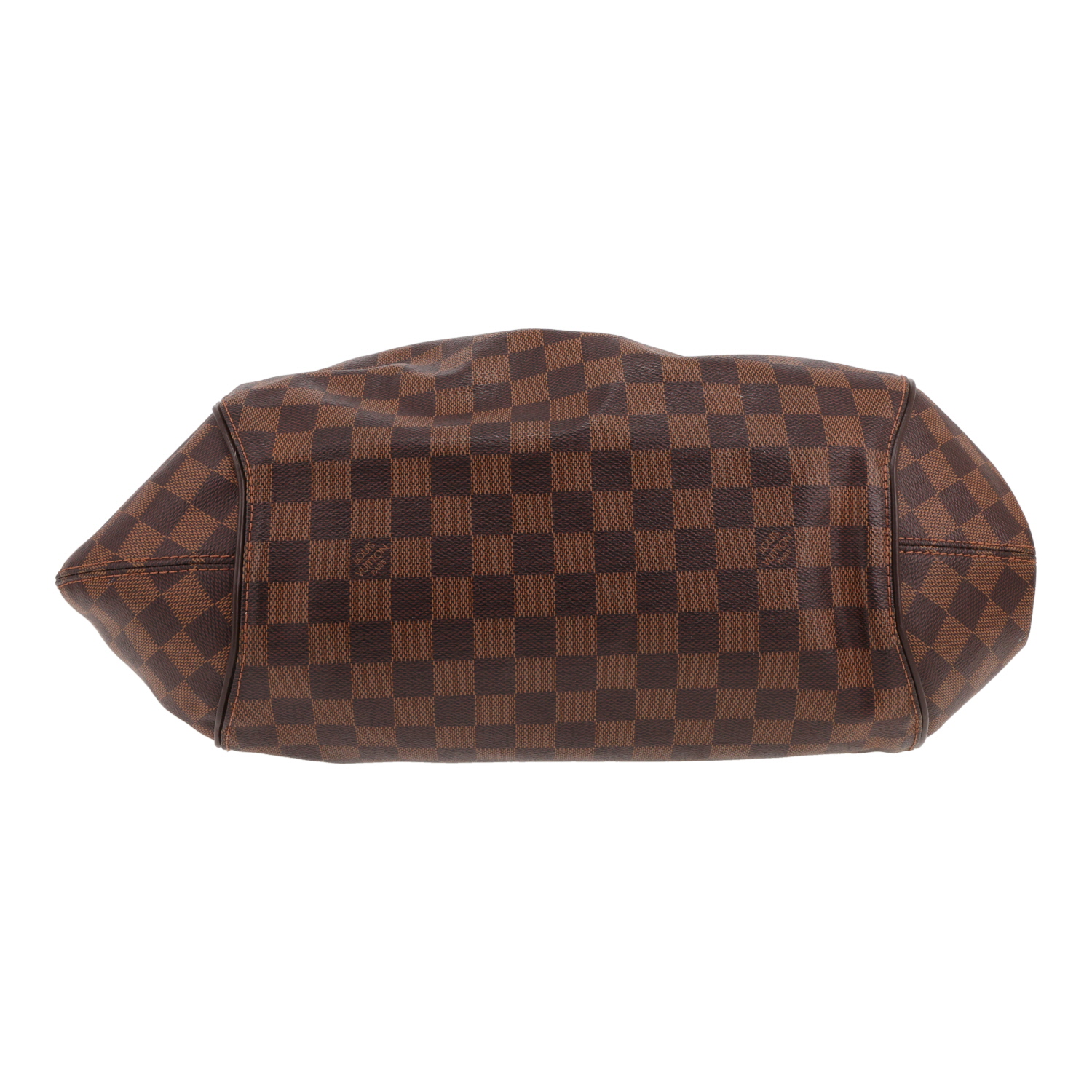 Sac à main Louis Vuitton  Sistina en toile damier ébène et cuir glacé marron - Detail D1