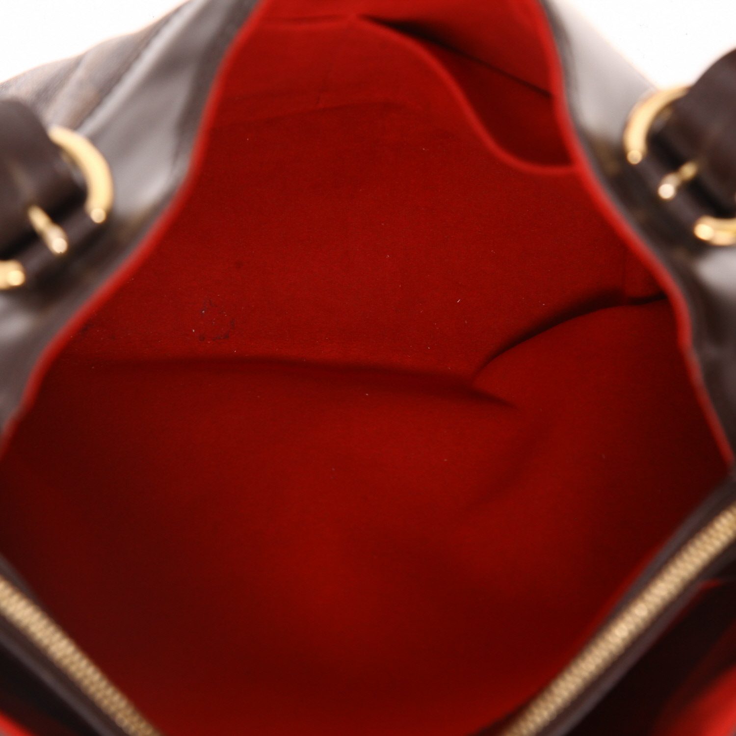 Bolso de mano Louis Vuitton  Sistina en lona a cuadros ébano y cuero esmaltado marrón - Detail D3