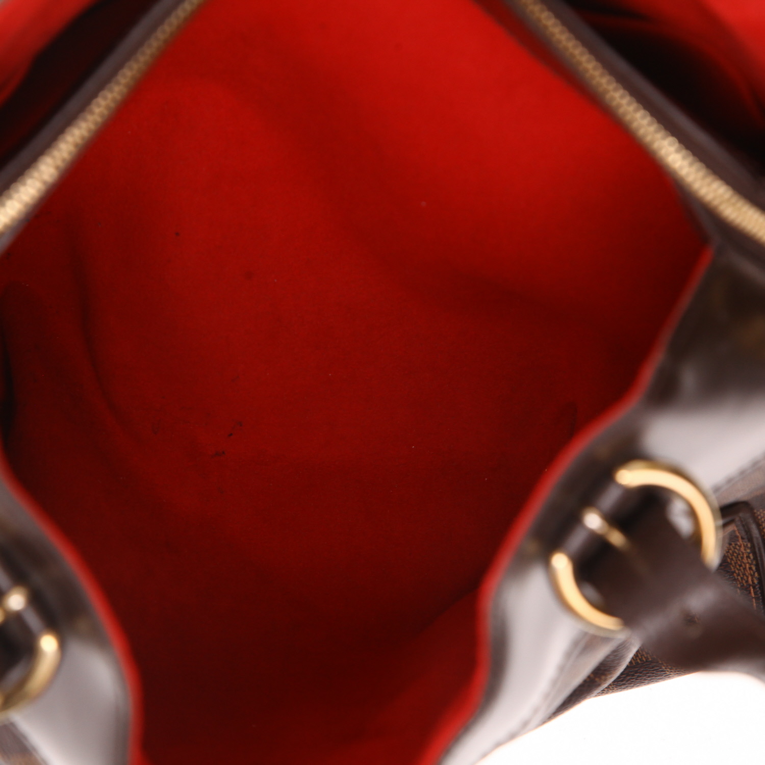 Sac à main Louis Vuitton  Sistina en toile damier ébène et cuir glacé marron - Detail D4