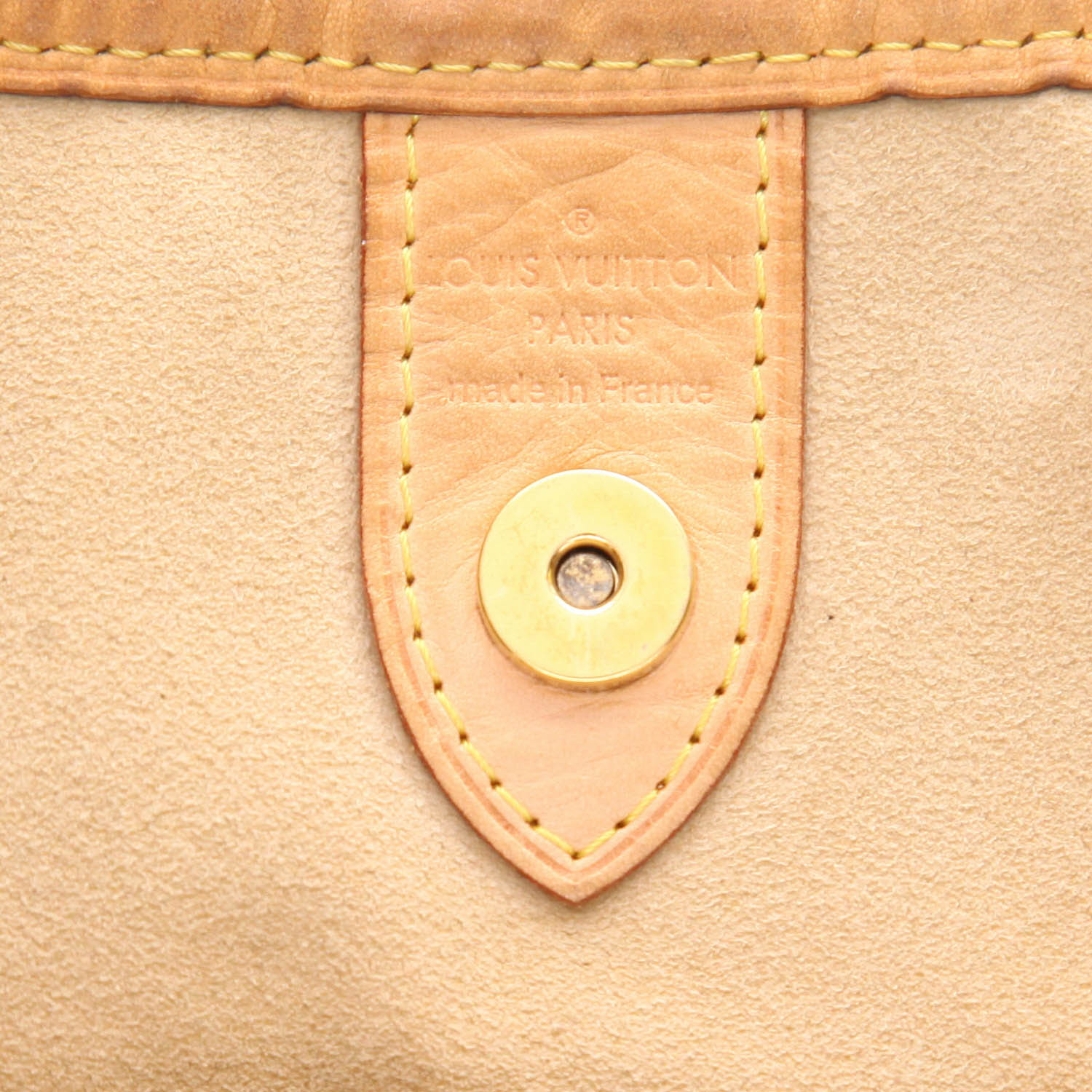 Sac à main Louis Vuitton  Galliera en toile monogram marron et cuir naturel - Detail D2