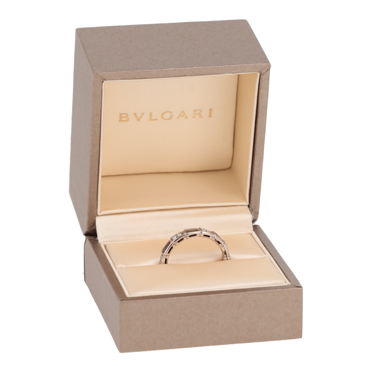 Bague Bulgari Serpenti Viper en or blanc, diamants et nacre - Detail D2