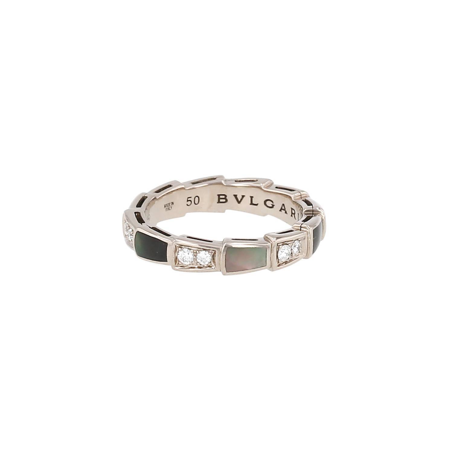 Bague Bulgari Serpenti Viper or blanc diamants occasion Bague Bulgari Serpenti Viper or blanc diamants occasion