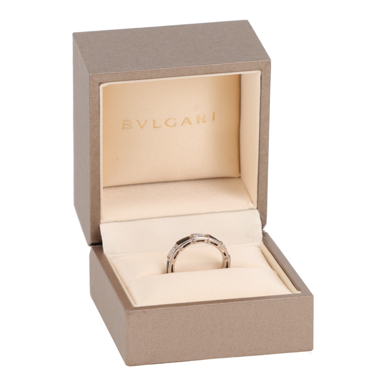 Bague Bulgari Serpenti Viper en or blanc, diamants et nacre - Detail D2