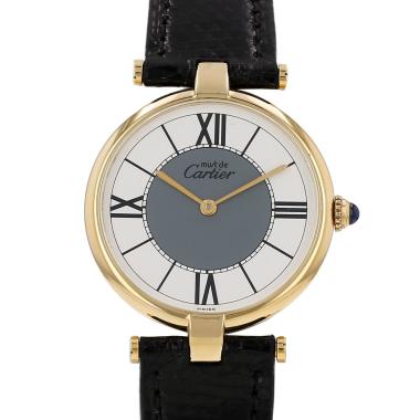 Orologio Cartier Must Vendôme modello grande  in vermeil Ref: Cartier - 590003  Circa 1990