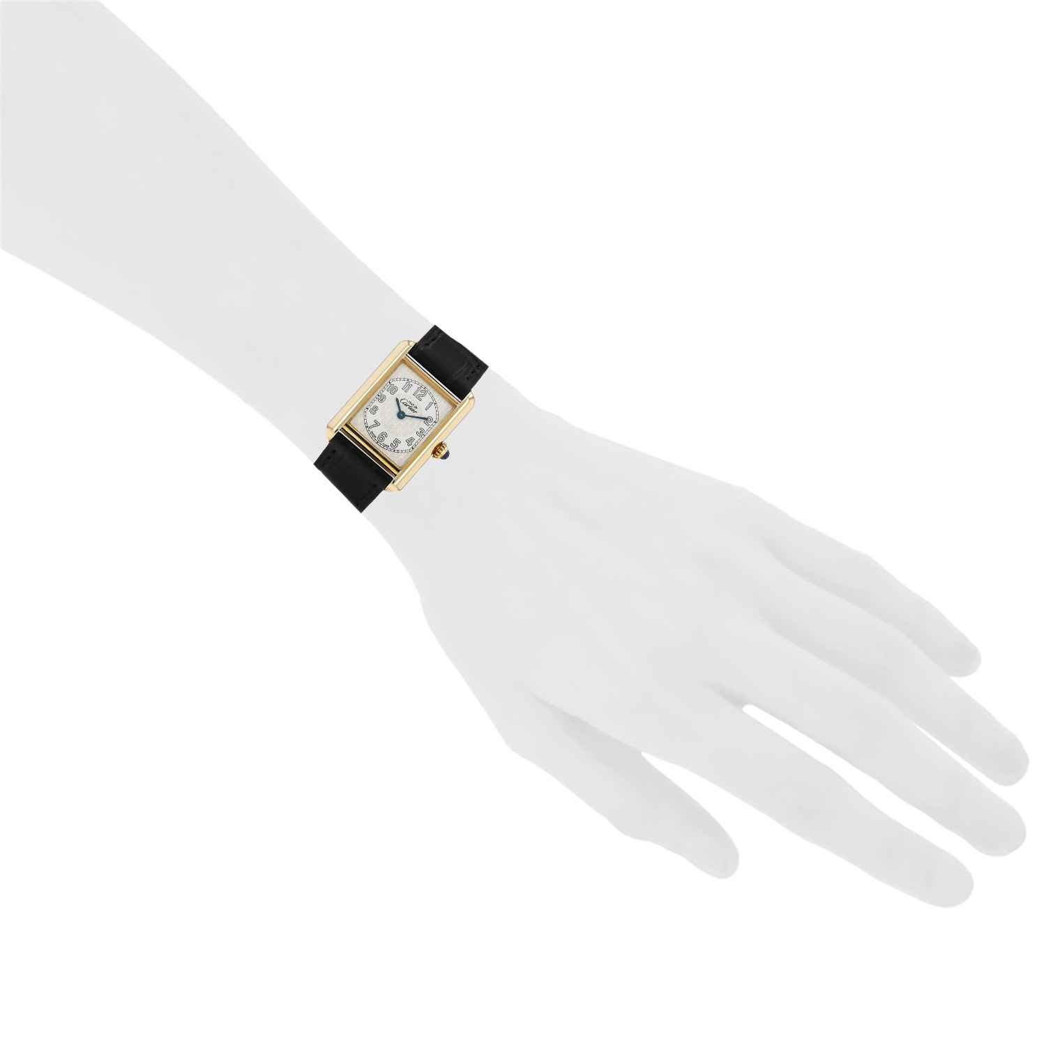 Montre Cartier Tank Must en vermeil Ref: Cartier - 2415  Vers 1990 - Detail D1