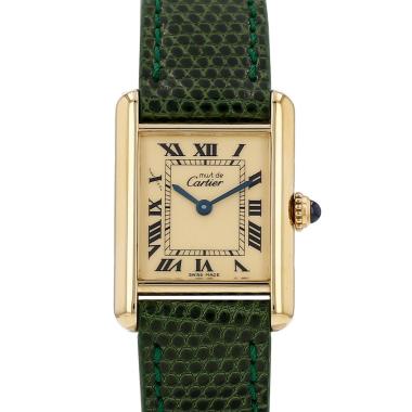 Reloj Cartier Tank Must de plata dorada Ref: Cartier - 1613  Circa 1990