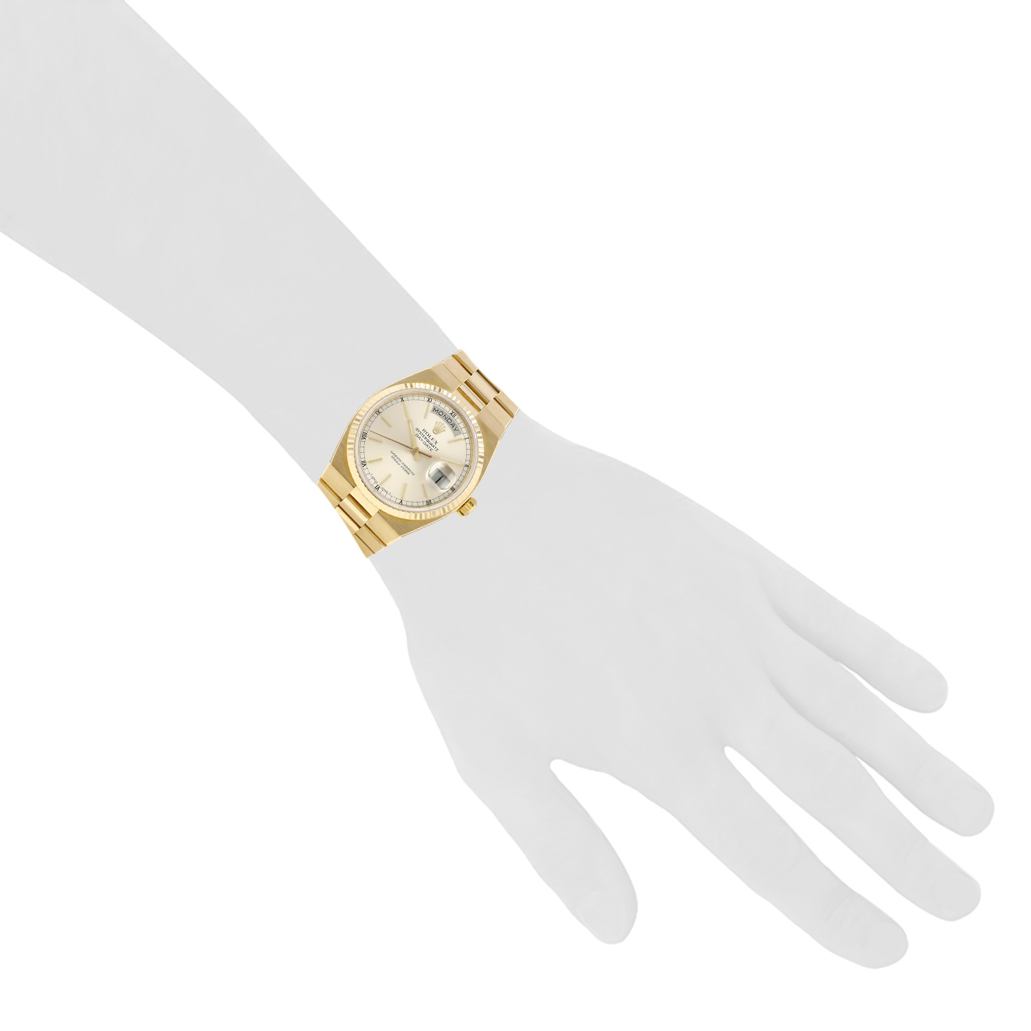 Reloj Rolex Oysterquartz Day Date de oro amarillo Ref: Rolex - 19018  Circa 1979 - Detail D1