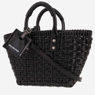 Bolso Cabás Balenciaga  Bistrot Panier en cuero negro y cuero natural