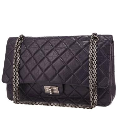 Chanel  2.55 shoulder bag  in purple quilted leather