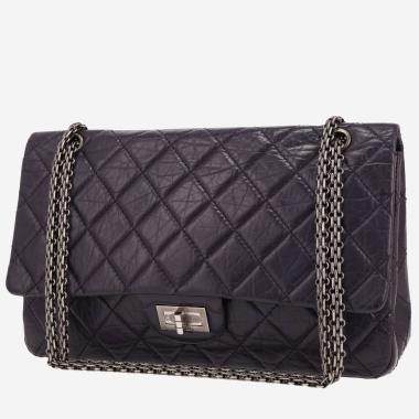 Chanel  2.55 shoulder bag  in purple quilted leather