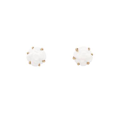 Chanel Camelia earrings in yellow gold and cacholong
