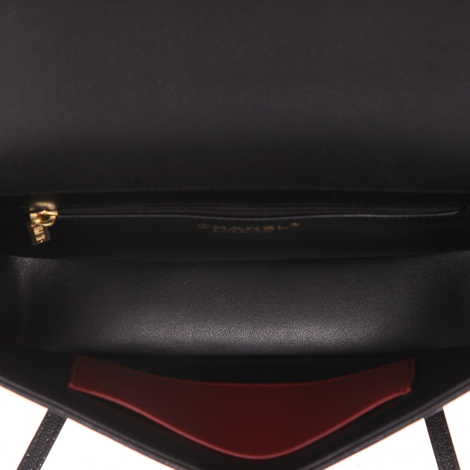 Borsa a tracolla Chanel  Sac à rabat modello piccolo  in pelle martellata nera - Detail D3