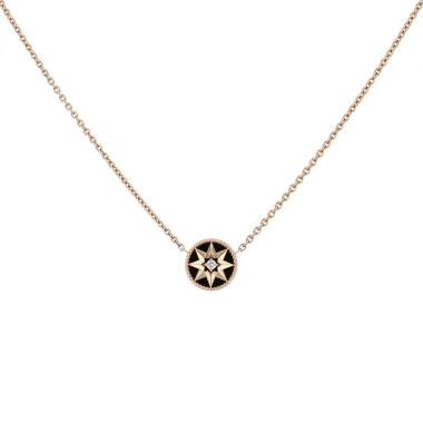 Dior Rose des vents necklace in pink gold, onyx and diamond
