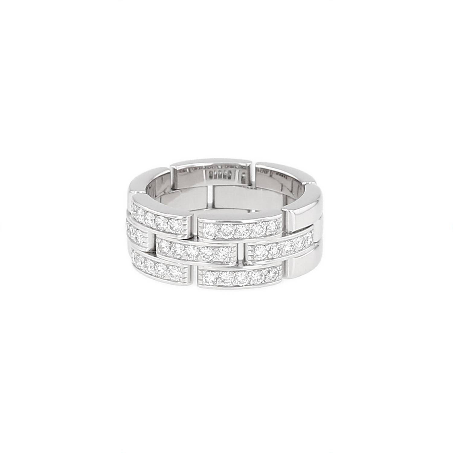 Bague Cartier Maillon Panthère or blanc diamants occasion Bague Cartier Maillon Panthère or blanc diamants occasion