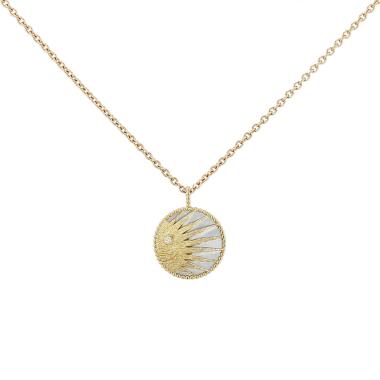 Sautoir Dior Rose Céleste en or jaune, nacre, onyx et diamants