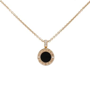 Twisted Bulgari model Bulgari Bulgari necklace in pink gold, mother of pearl, diamonds and onyx