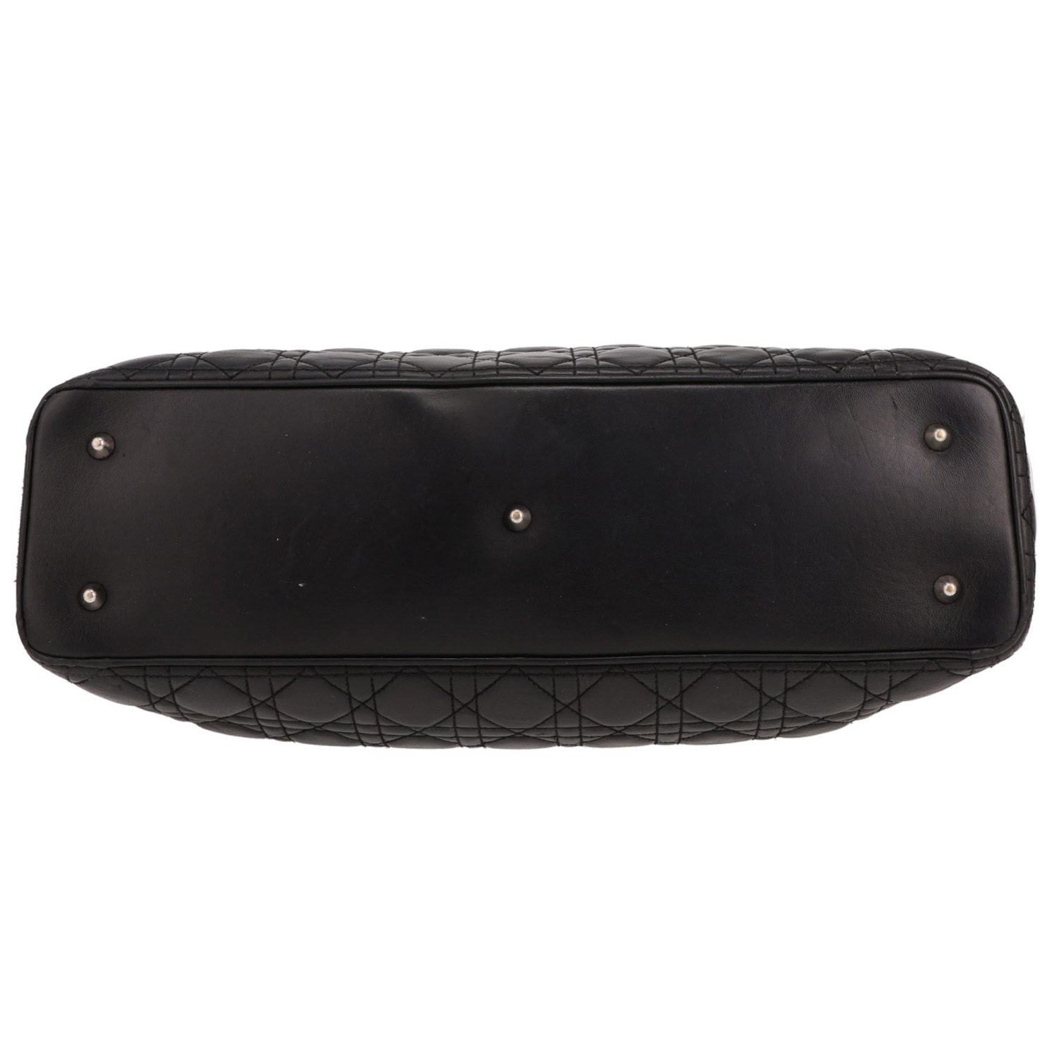 Bolso de mano Dior  Lady Dior en cuero cannage negro - Detail D1