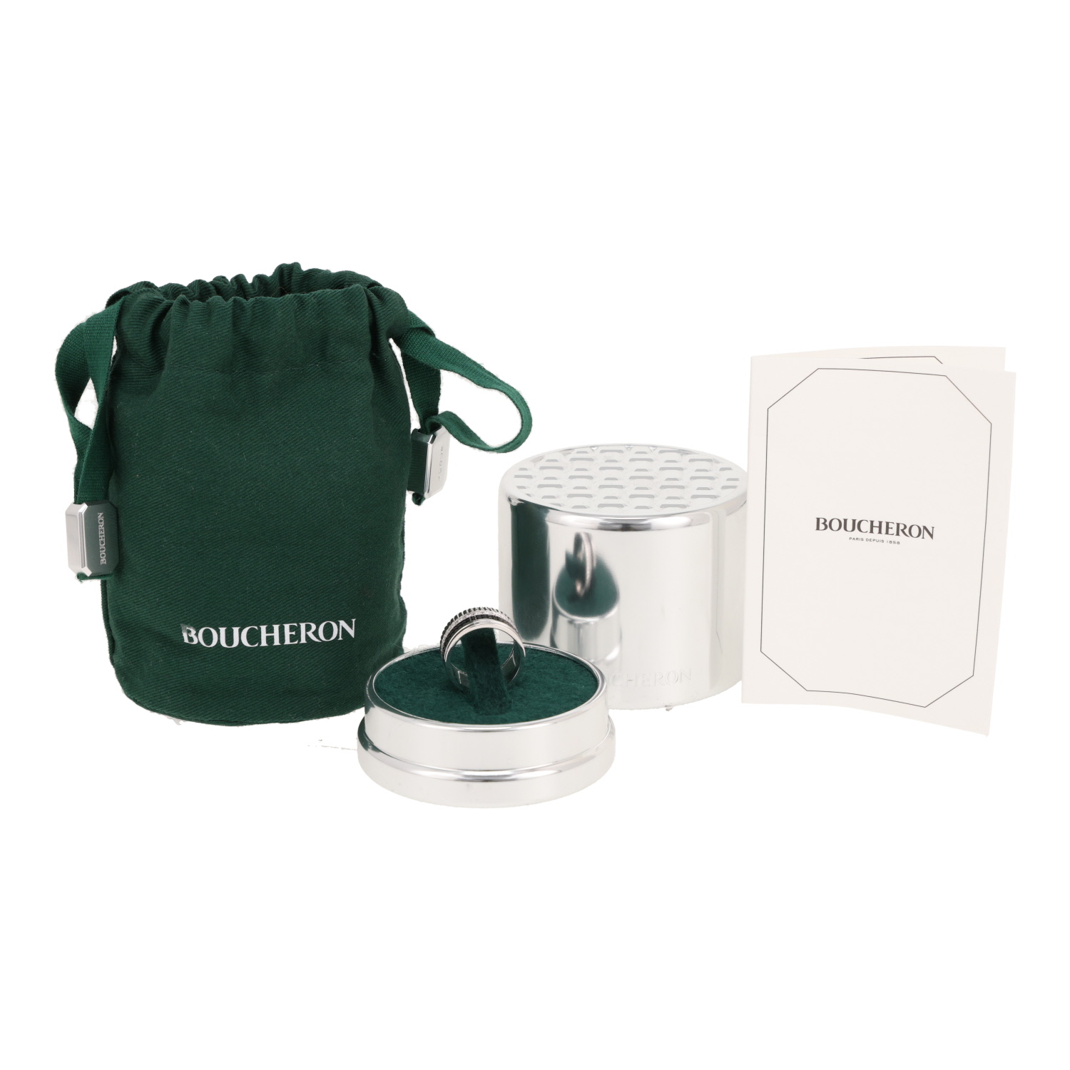 Bague Boucheron Quatre Black Edition grand modèle en or blanc, diamants et PVD noir - Detail D2