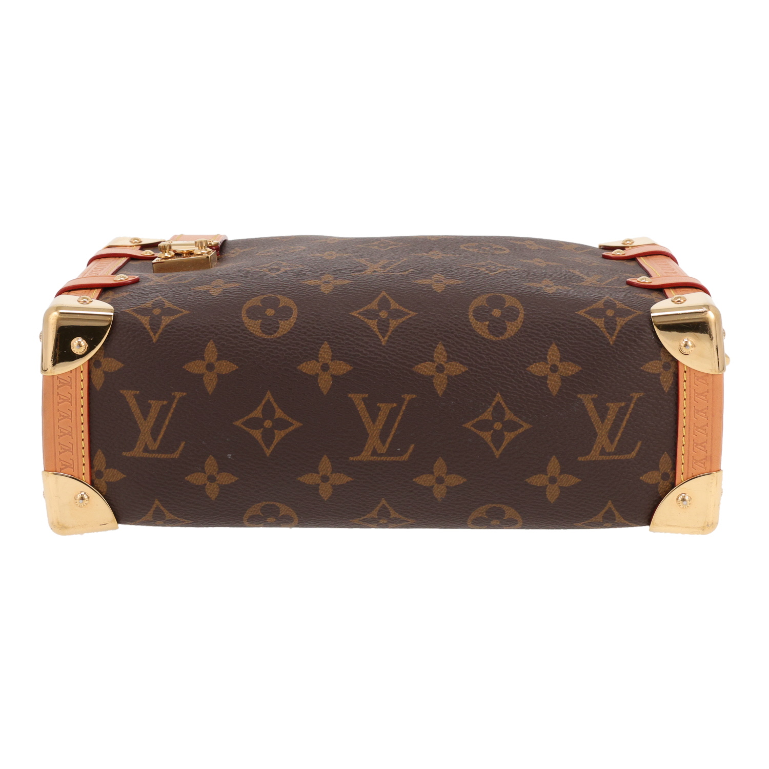 Bolso bandolera Louis Vuitton  Side Trunk en lona Monogram marrón y cuero marrón - Detail D1