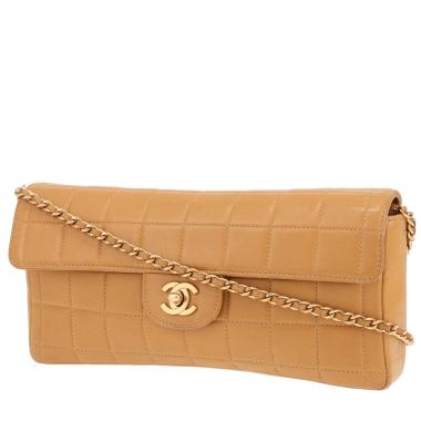 Bolso de mano Chanel  Choco bar en cuero acolchado beige