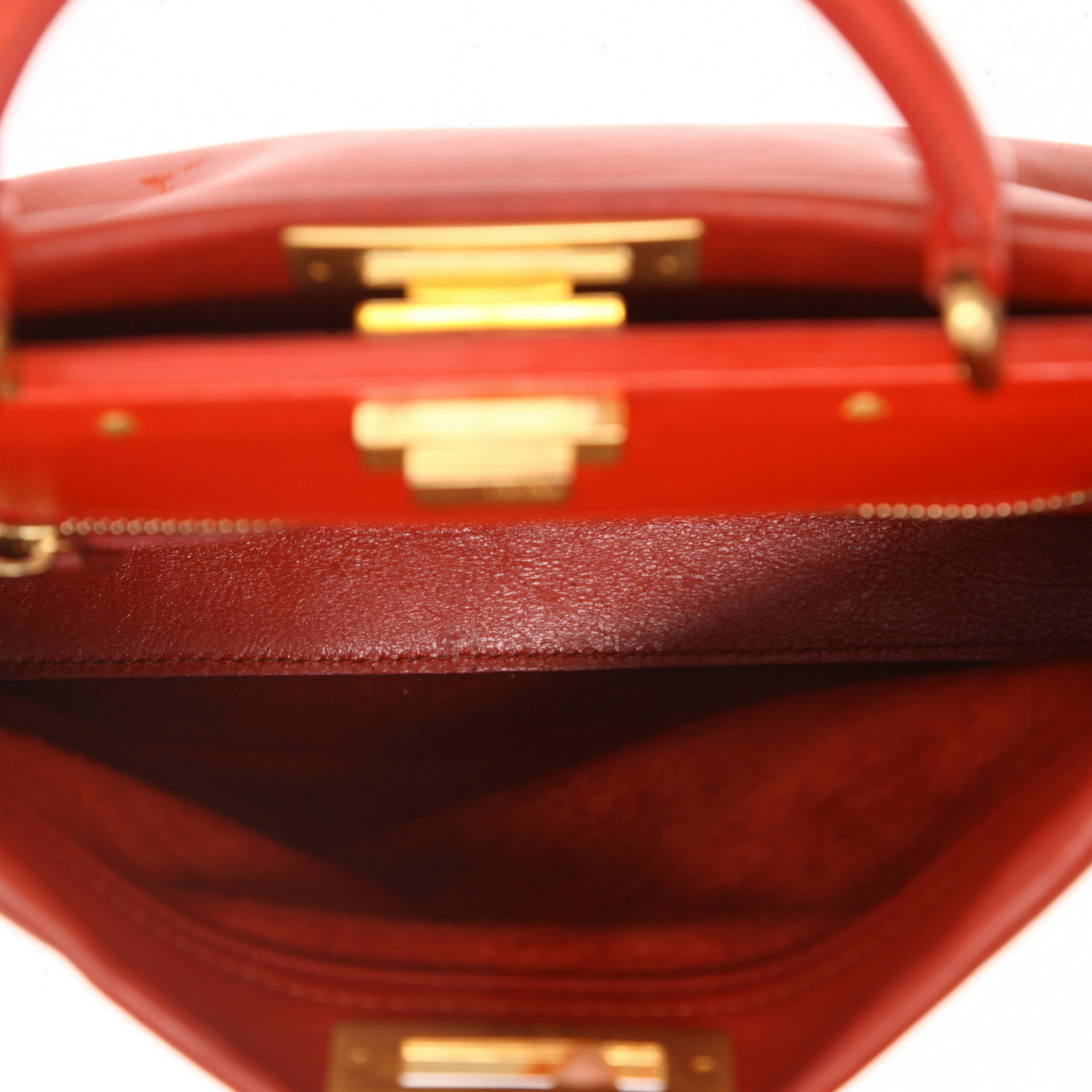 Bolso de mano Fendi  Peekaboo en cuero rojo - Detail D3