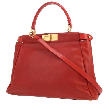 Bolso de mano Fendi  Peekaboo en cuero rojo