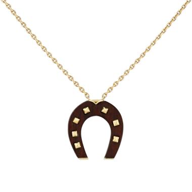 Van Cleef & Arpels Touch Wood necklace in yellow gold and snakewood