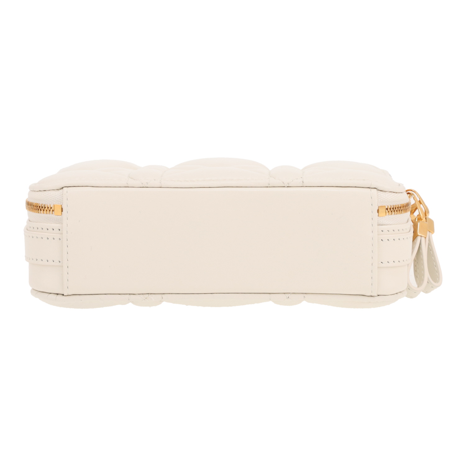 Sac bandoulière Dior  Caro en cuir cannage blanc - Detail D1