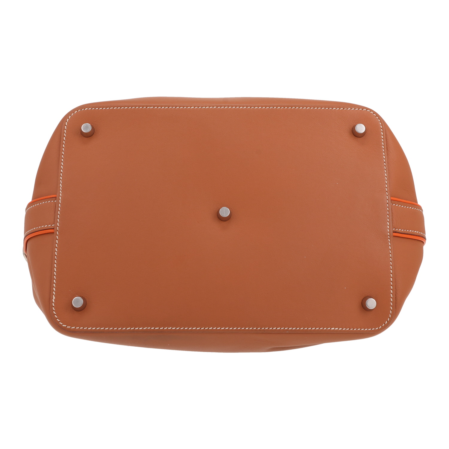 Sac à main Hermès  Tool Box en cuir Swift gold - Detail D1