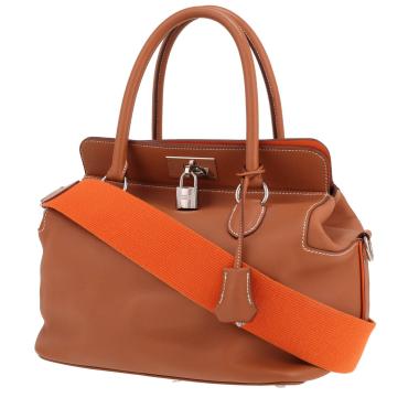 Bolso de mano Hermès «Tool Box» de piel Swift Gold