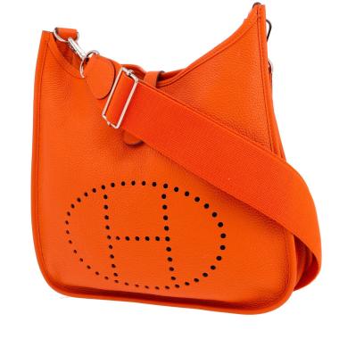 Sac bandoulière Hermès  Evelyne en cuir togo orange