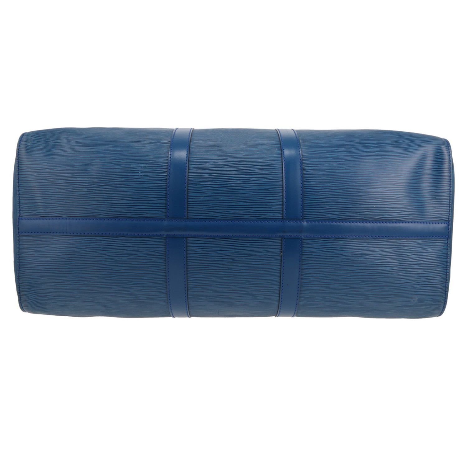 Louis Vuitton Keepall 50 travel bag in blue Épi leather - Detail D1